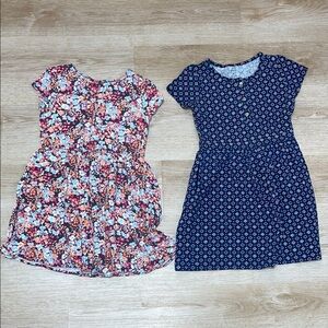 Carter’s navy geometric floral print dress & Sonoma floral print dress 6/6X